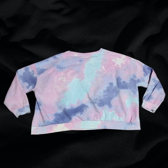 Ariana Grande Purple Tie Dye God is a Woman Crewneck Crop Top Sweatshirt Size L - Picture 4 of 7
